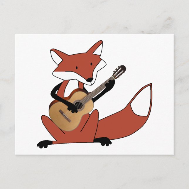 Fox Playing the Guitar Postcard (Front)