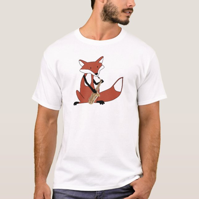 Fox Playing the Saxophone T-Shirt (Front)