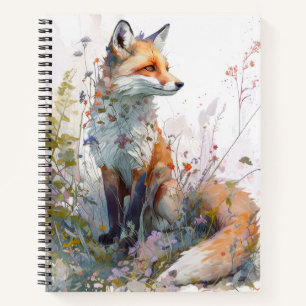 Fox Portrait Animal Painting Wildlife Outdoors Art Notebook