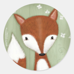 Fox Portrait Classic Round Sticker