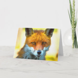 Fox Portrait Realistic Wildlife Art Card