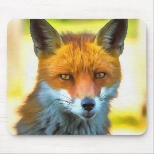 Fox Portrait Realistic Wildlife Art Mouse Pad