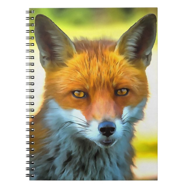 Fox Portrait Realistic Wildlife Art Notebook (Front)