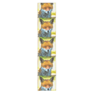 Fox Portrait Realistic Wildlife Art Short Table Runner