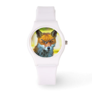 Fox Portrait Realistic Wildlife Art Watch