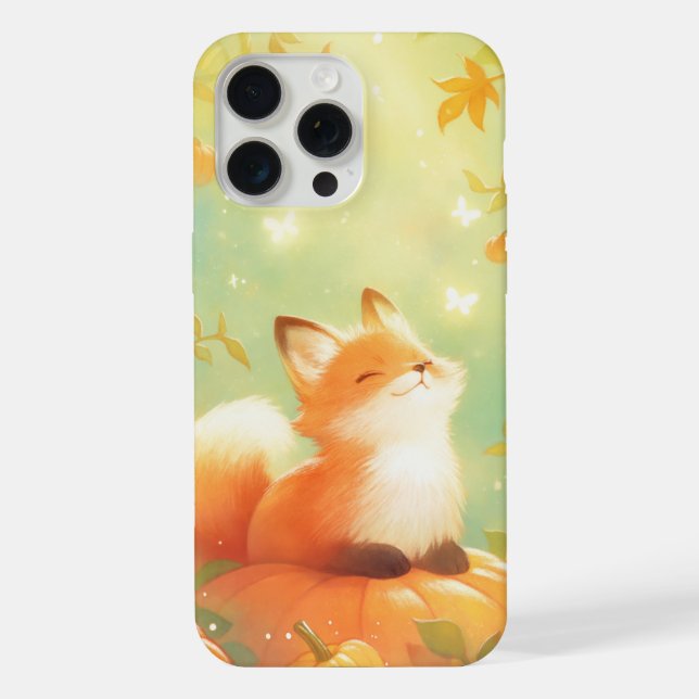 Fox Pumpkin Perch iPhone Case (Back)