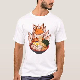 Fox Ramen Japanese Noodles Cute Kawaii Anime T-Shirt