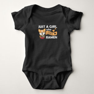 Fox Ramen Sweet Animals Eating Pasta Baby Bodysuit