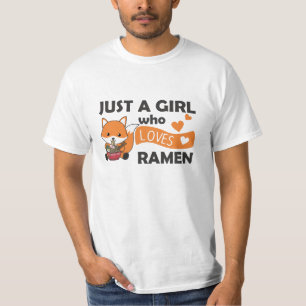 Fox Ramen Sweet Animals Eating Pasta T-Shirt