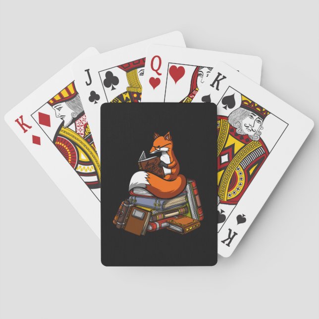 Fox Reading A Book Playing Cards (Back)
