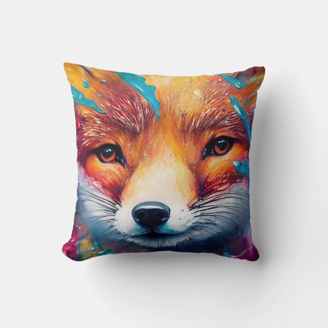 Fox Red fox Animal Discovery Adventure Nature  Throw Pillow (Front)