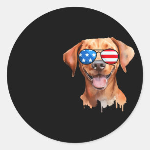 Fox Red Lab Mom Dad Flag Labrador Retriever Classic Round Sticker