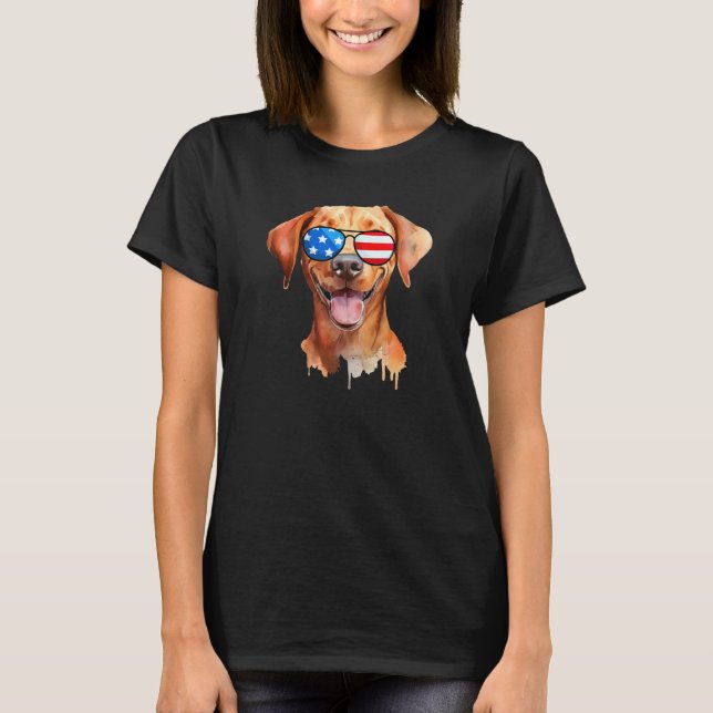 Fox Red Lab Mom Dad Flag Labrador Retriever T-Shirt (Front)