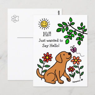 Fox Red Labrador and Green Hi Postcard