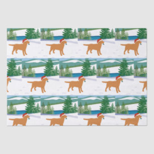 Fox Red Labrador Christmas Winter View Tissue Paper