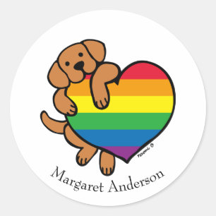 Fox Red Labrador Rainbow Pride Classic Round Sticker