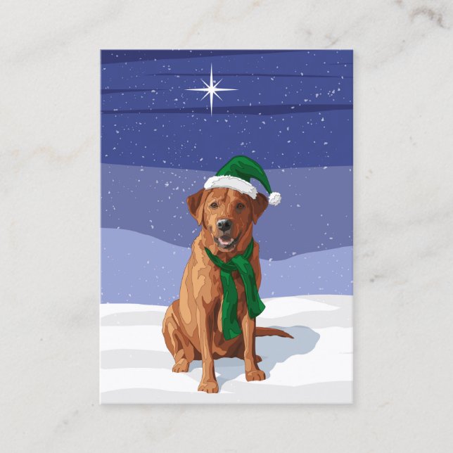 Fox Red Labrador Retriever Christmas Dog Business Card (Front)