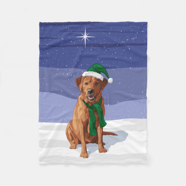 Fox Red Labrador Retriever Christmas Dog Fleece Blanket (Front)
