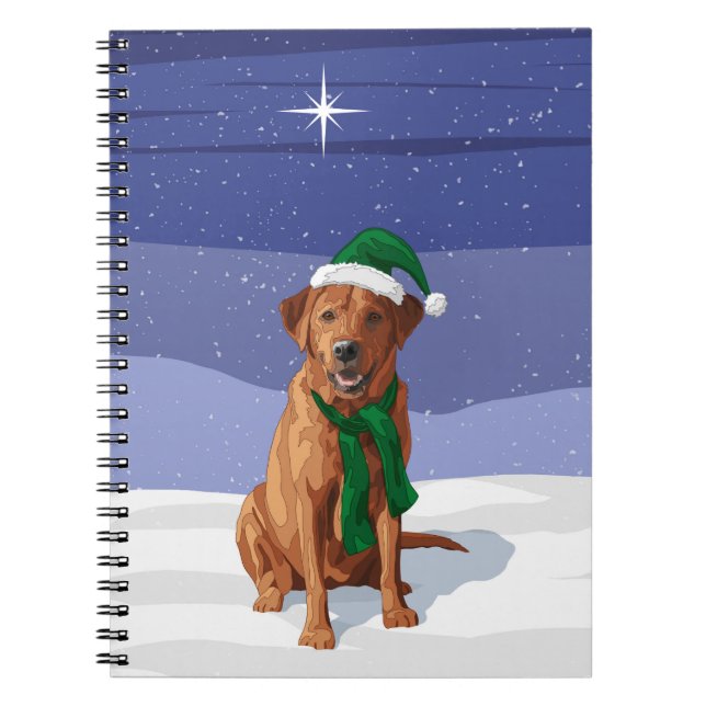 Fox Red Labrador Retriever Christmas Dog Notebook (Front)