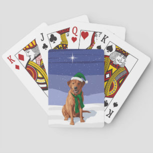 Fox Red Labrador Retriever Christmas Dog Playing Cards