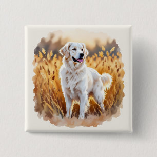 Fox Red Labrador Retriever Dog 2 Inch Square Button