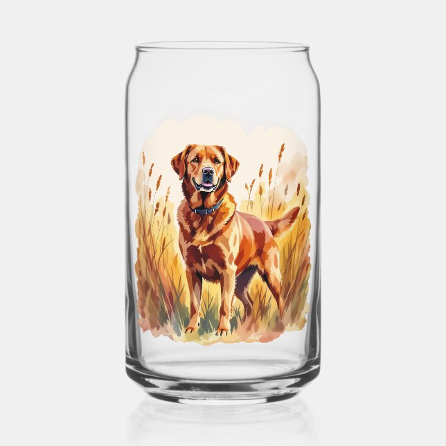 Fox Red Labrador Retriever Dog Can Glass (Front)