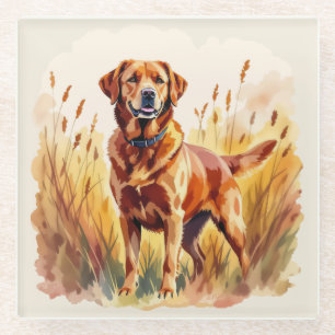 Fox Red Labrador Retriever Dog Glass Coaster
