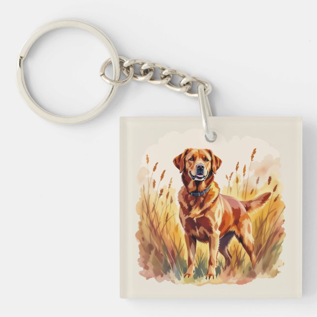 Fox Red Labrador Retriever Dog Keychain (Front)