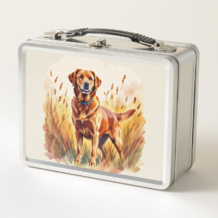 Fox Red Labrador Retriever Dog Metal Lunch Box