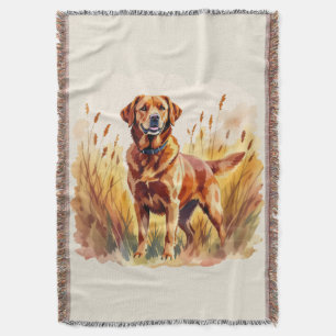 Fox Red Labrador Retriever Dog Throw Blanket