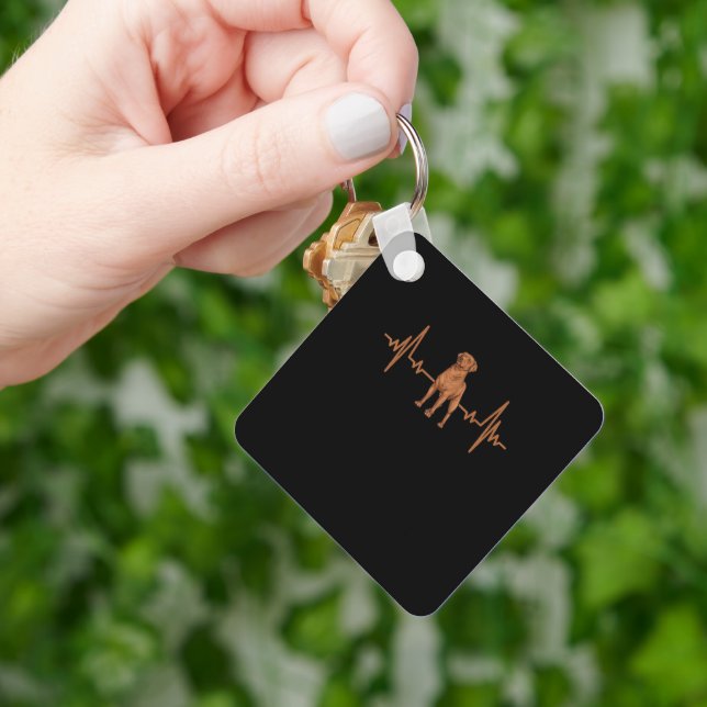 Fox Red Labrador Retriever Heartbeat Foxred Lab Keychain (Hand)