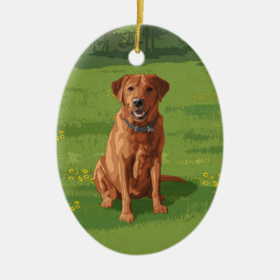 Fox Red Yellow Labrador Retriever Dog Ceramic Ornament