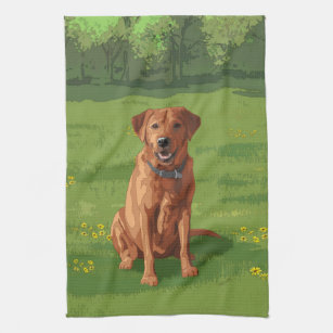 Fox Red Yellow Labrador Retriever Dog Kitchen Towel