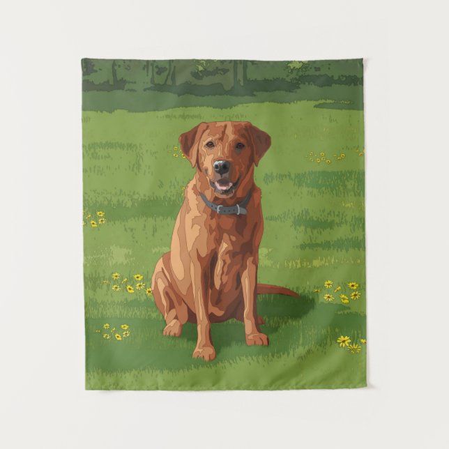 Fox Red Yellow Labrador Retriever Dog Tapestry (Front)