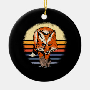 Fox Retro Vintage Ceramic Ornament