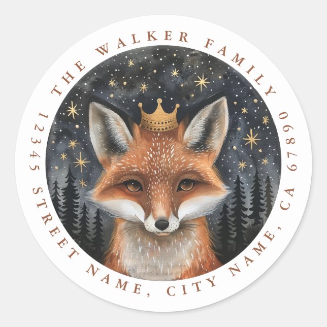 Fox Round Stickers (Front)