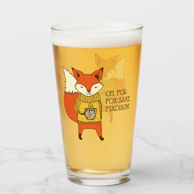 Fox Sake verre de texte personnalisé (Dos (rempli))