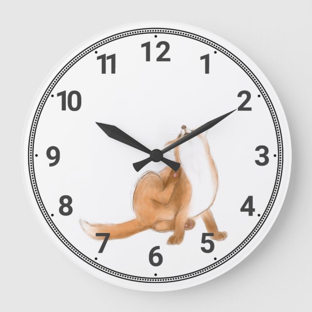 Fox scratching large clock (Front)