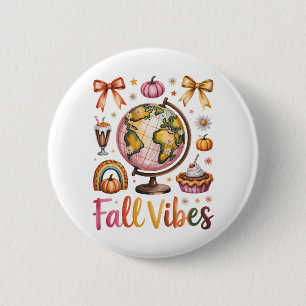 Fox Shirt Country Pumpkin 2 Inch Round Button