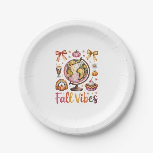 Fox Shirt Country Pumpkin Paper Plate (Front)