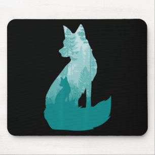 Fox Silhouette In The Forest Animal Hunter Hunting Mouse Pad