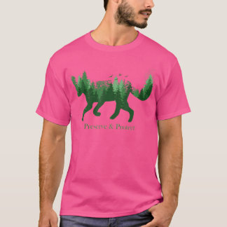 Fox Silhouette Preserve Protect Environmental Prot T-Shirt