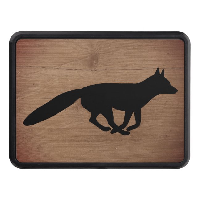 Fox Silhouette Rustic Style Trailer Hitch Cover (Front)