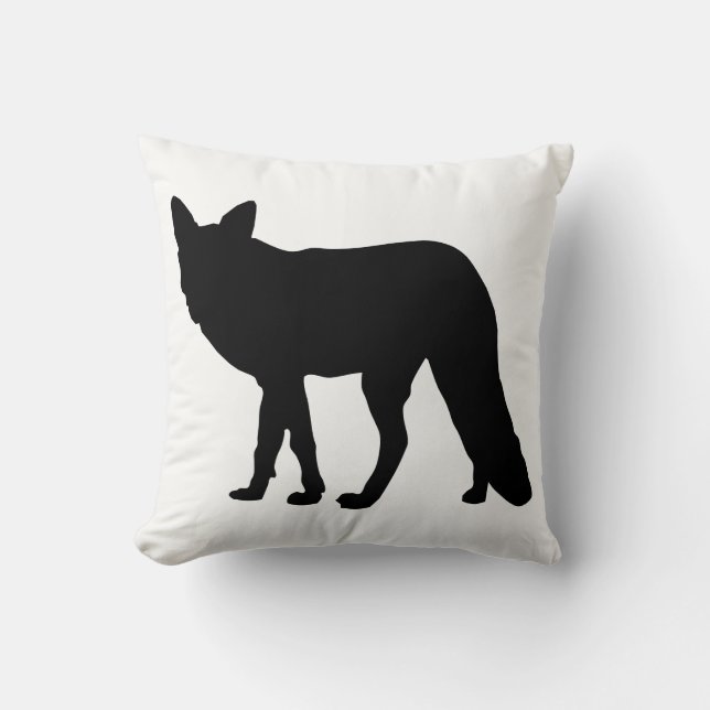 Fox Silhouette Throw Pillow (Front)