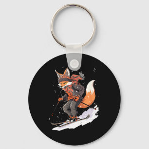 Fox Skiing Skier Ski Winter Snow  Keychain
