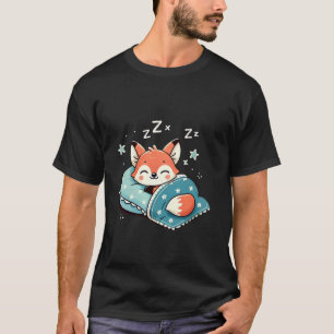 Fox Sleeping In Bed At Night Time T-Shirt