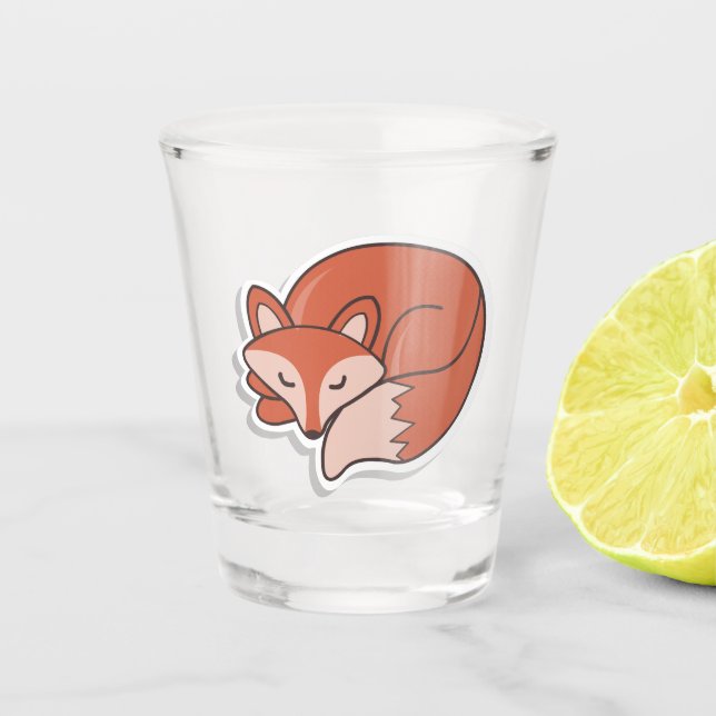 Fox Sleeping Shot Glass (Front)