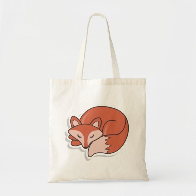 Fox Sleeping Tote Bag (Front)