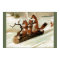 Fox Sleigh Ride Vintage Print