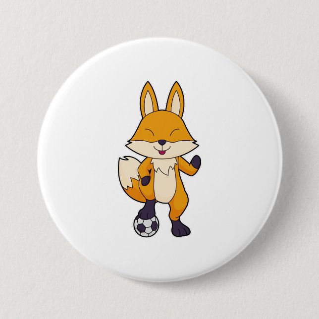 Fox Soccer player Soccer 3 Inch Round Button (Front)